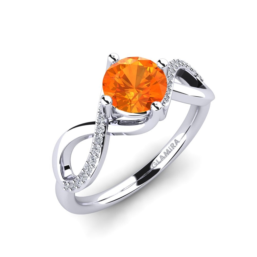 14ct White Gold Orange Sapphire Engagement Ring Shaelin