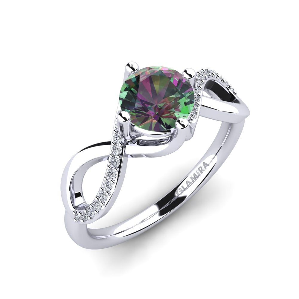 950 Platinum Mystic Topaz Engagement Ring Shaelin