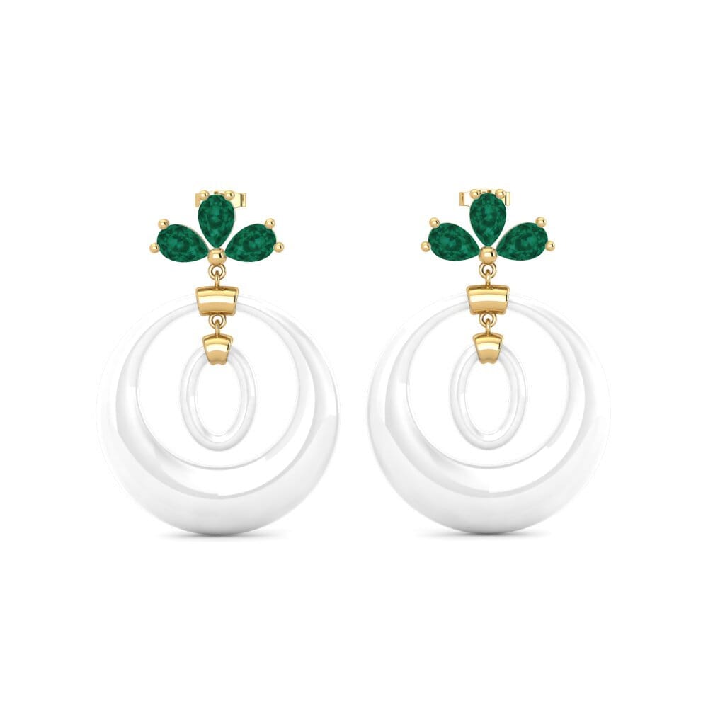 9ct Yellow Gold Emerald Women's Earring Shameka