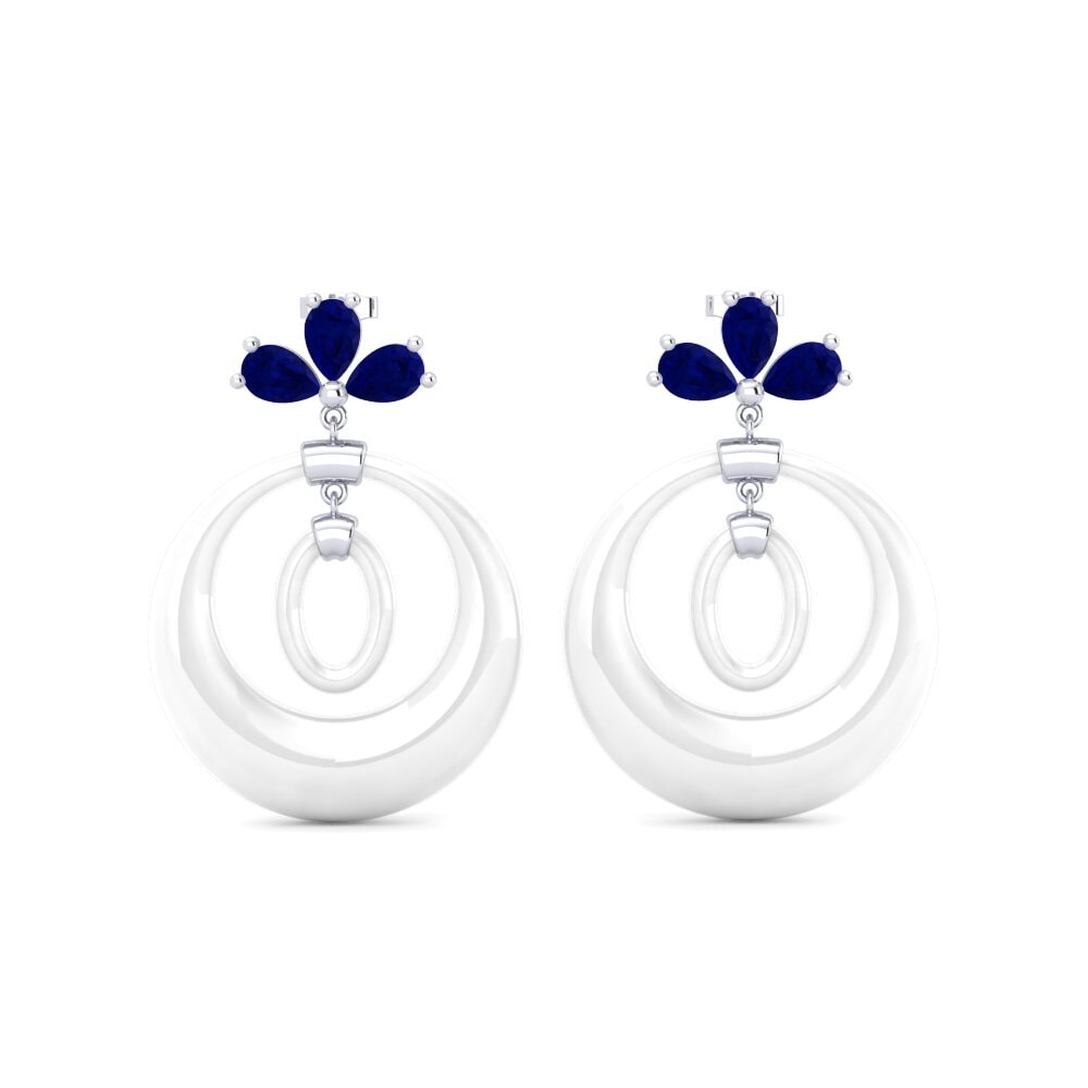 White Silver Sapphire Women's Earring Shameka