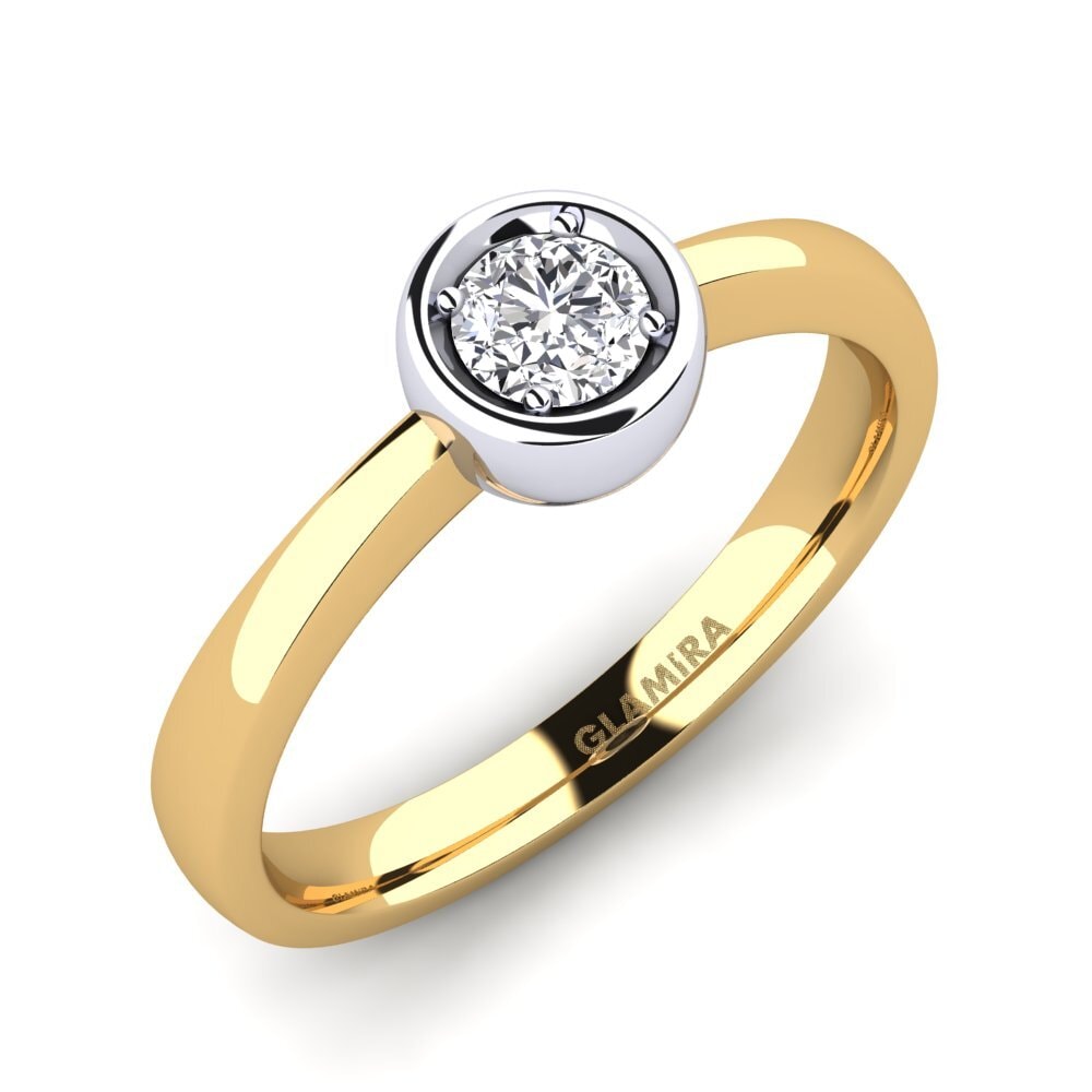 14ct Yellow / White Gold Round Engagement Ring Shamina 0.25 crt