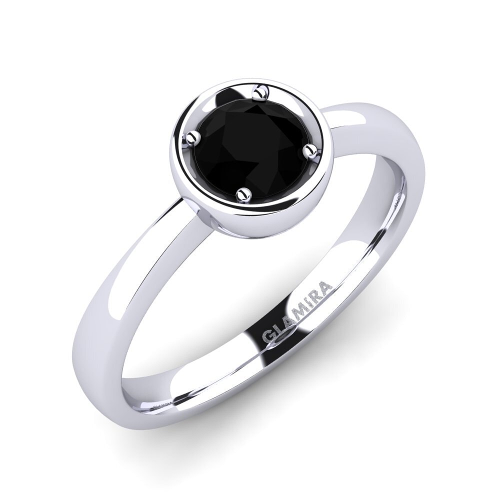 Black Sapphire Engagement Ring Shamina 0.5 crt