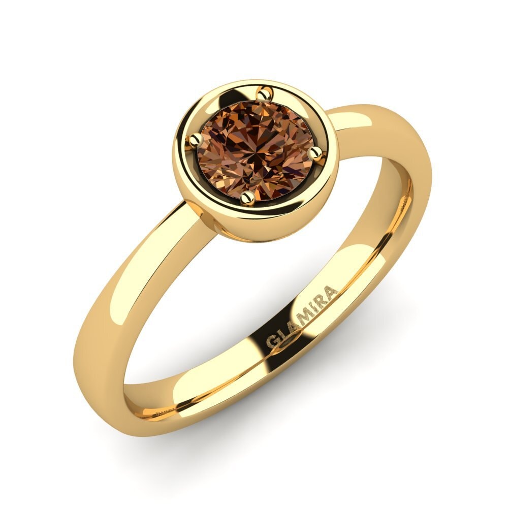 14ct Yellow Gold Brown Diamond Engagement Ring Shamina 0.5 crt