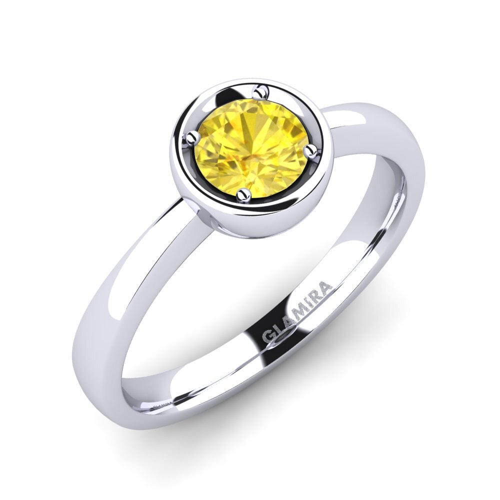 Zafiro amarillo Anillo de compromiso Shamina 0.5 crt