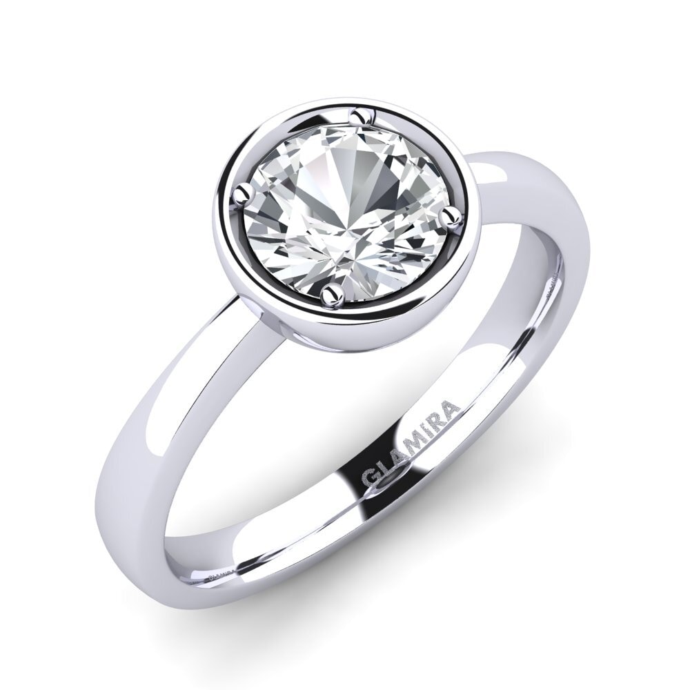 White Zircon Engagement Ring Shamina 1.0 crt