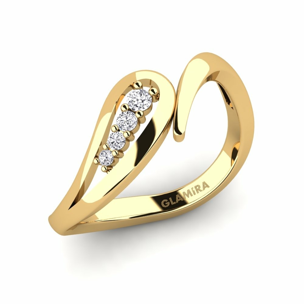 Moderno Anillos Shandi Oro Amarillo 585 Diamante