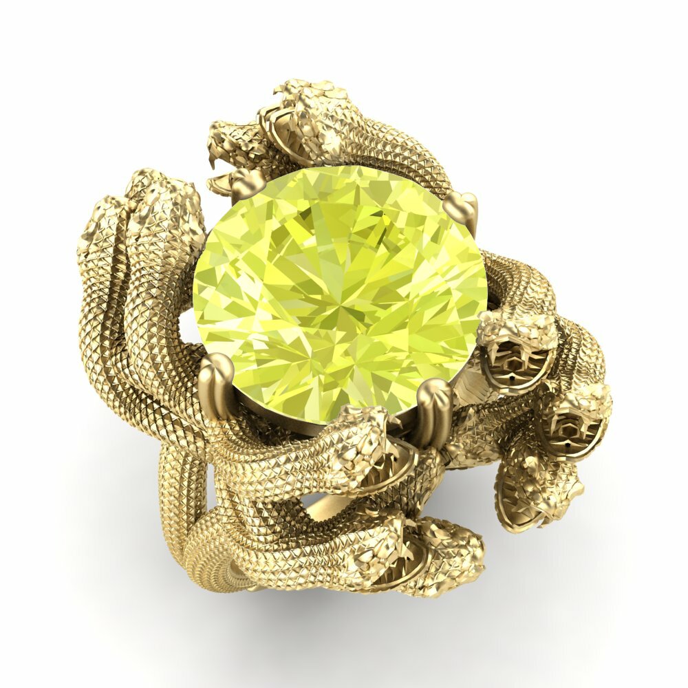 Or Jaune 14k Quartz Citron Bague Shandra
