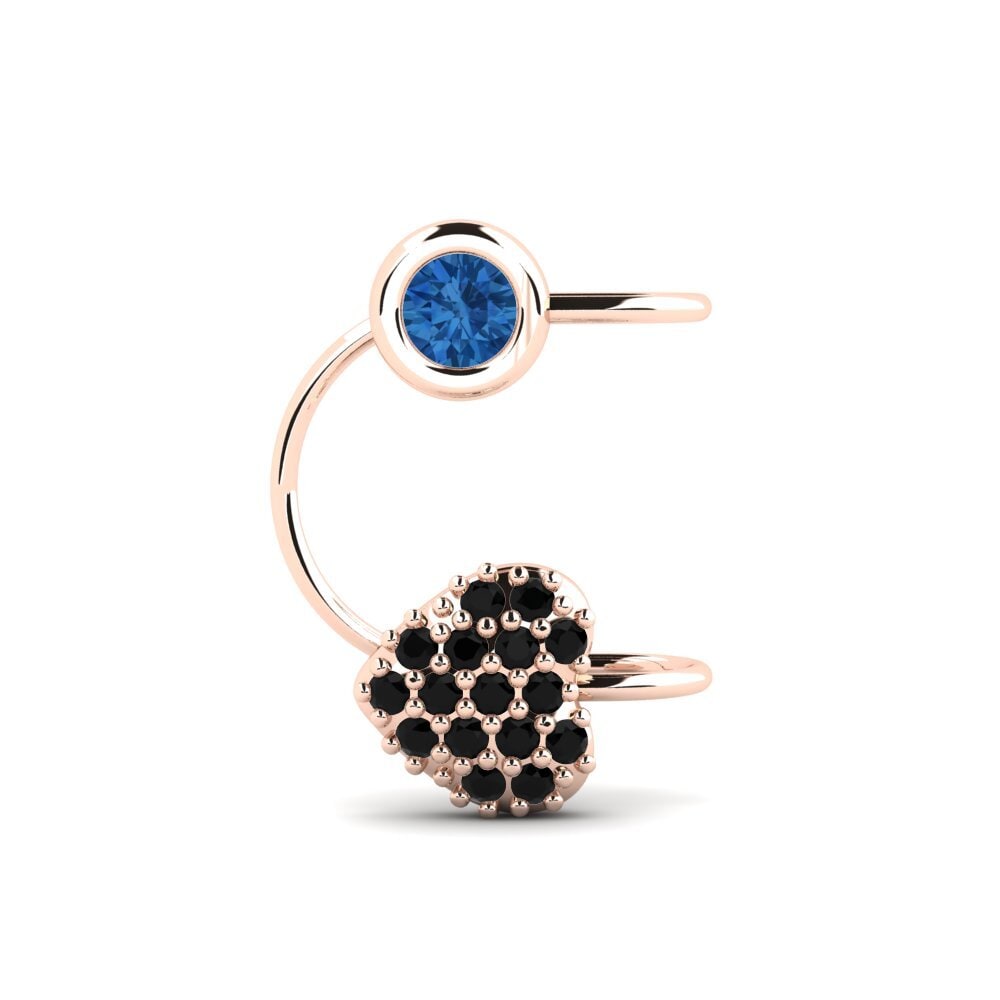 9k Oro Rosa Circonita Azul Oscuro Pendiente de mujer Shawnda