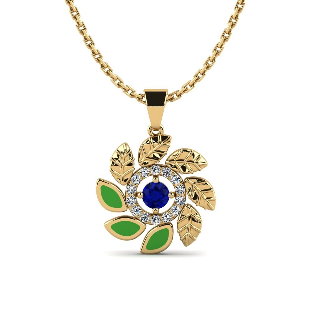 Flowers Sapphire Necklaces