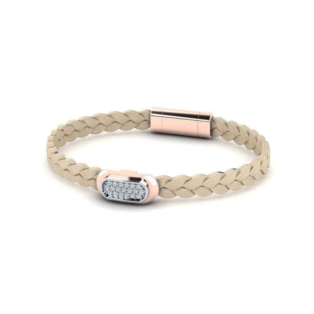18ct Rose & White Gold Diamond Men's Bracelet Shedinja