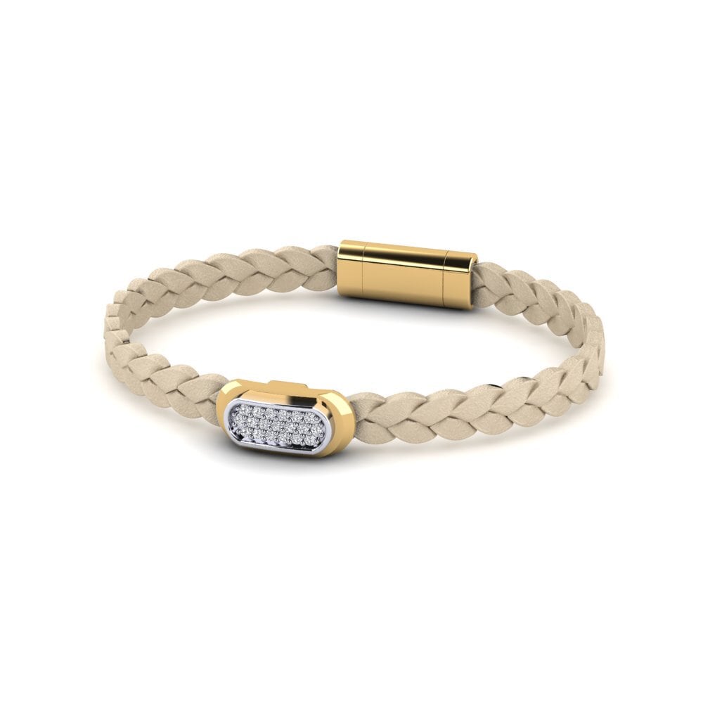 18ct Yellow / White Gold Diamond Men's Bracelet Shedinja