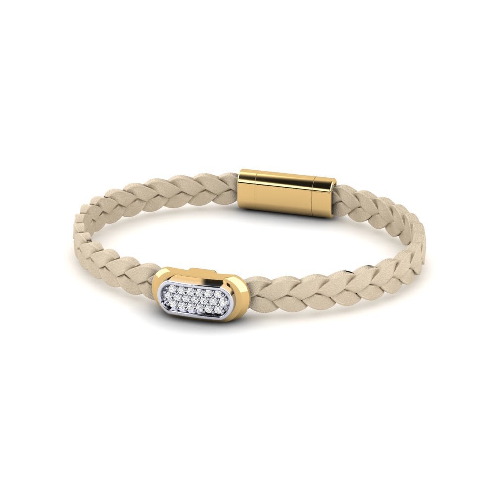 18ct Yellow / White Gold White sapphire Men's Bracelet Shedinja