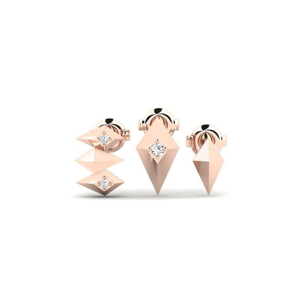 14k Oro Rosa Pendiente de mujer Shemanker - SET