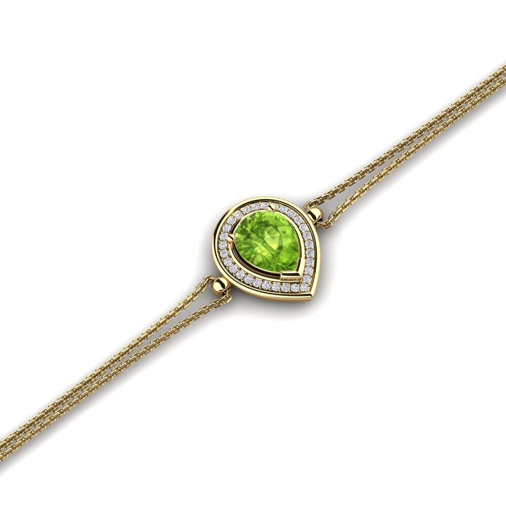 18ct Yellow Gold Peridot Women's Bracelet Shemeka