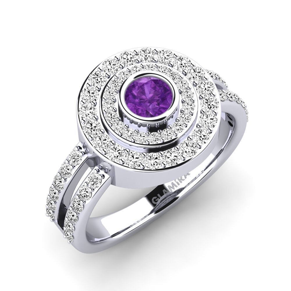 Amatista Anillo de compromiso Shemika