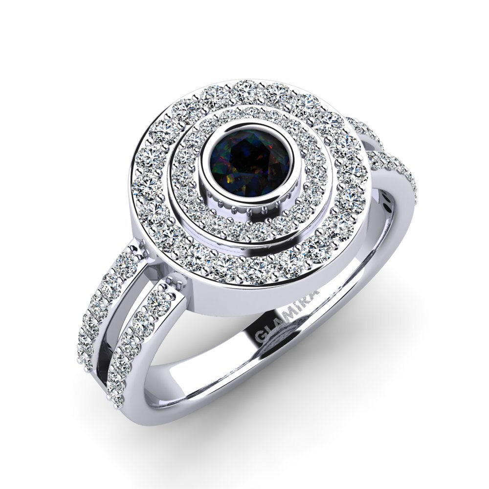 Black Opal Engagement Ring Shemika