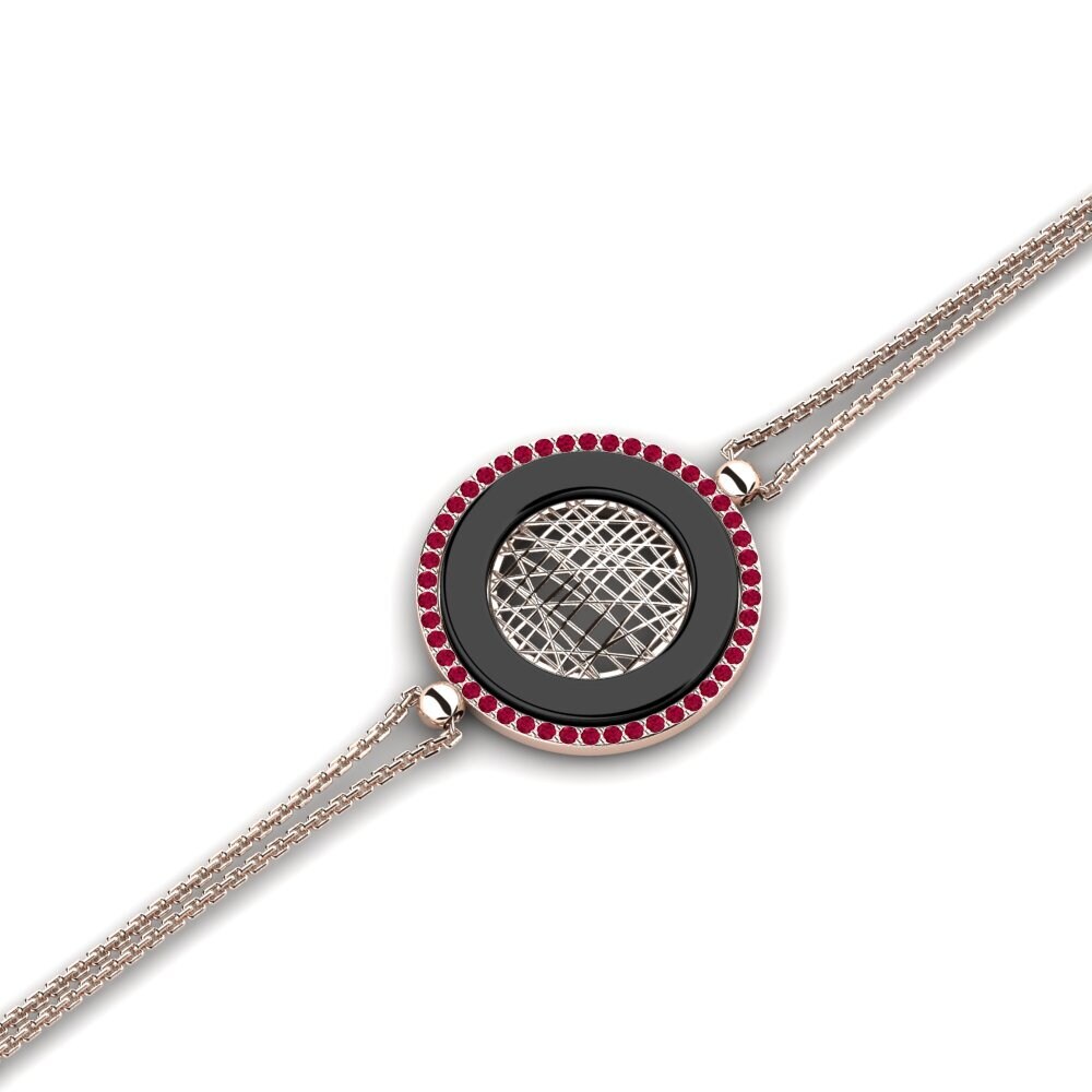 18k Oro Rosa Rubí Pulsera de Mujer Shenk