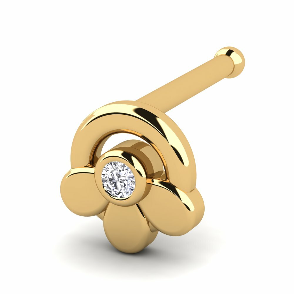 18k Yellow Gold Nose Pin Shenna