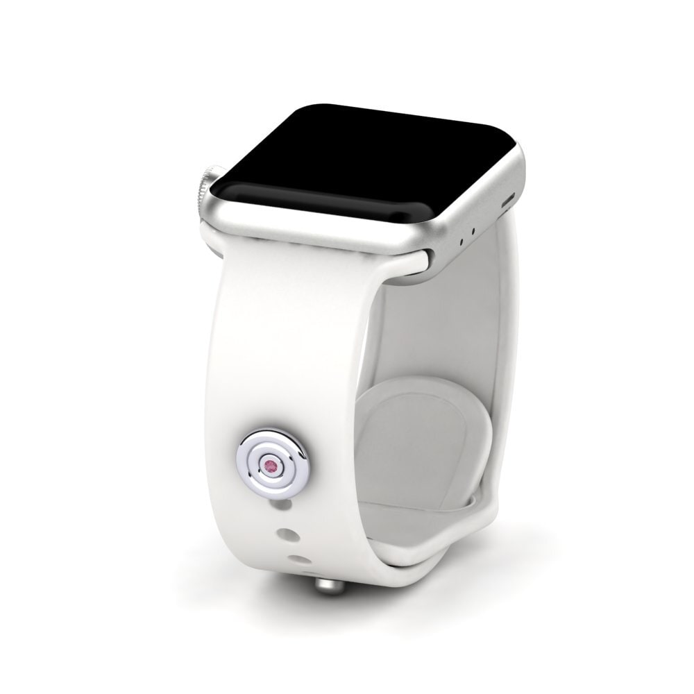 White Silver Rhodolite Garnet Apple Watch® Accessory Shepeters