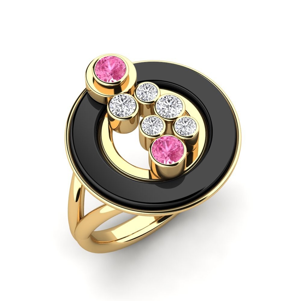 14k Yellow Gold Pink Sapphire Ring Sherlyn