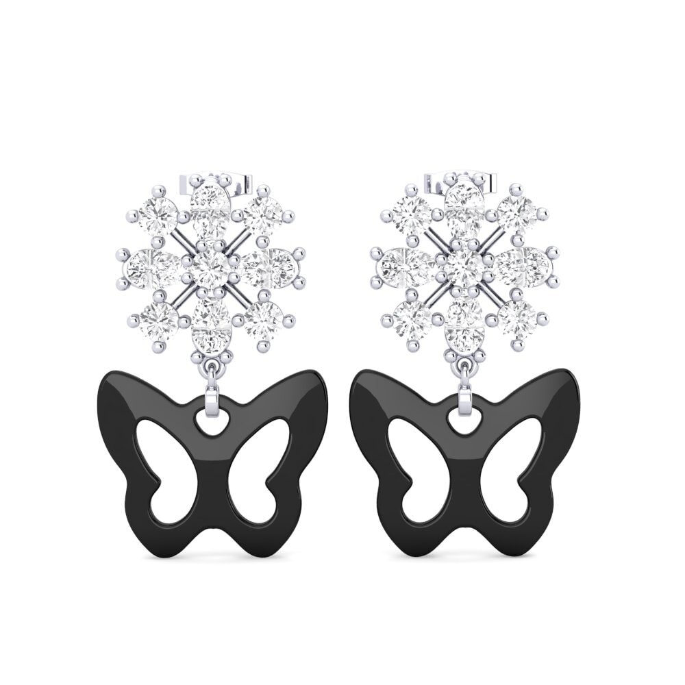 925 Prata de lei diamante-safira Brincos Feminino Sheybe