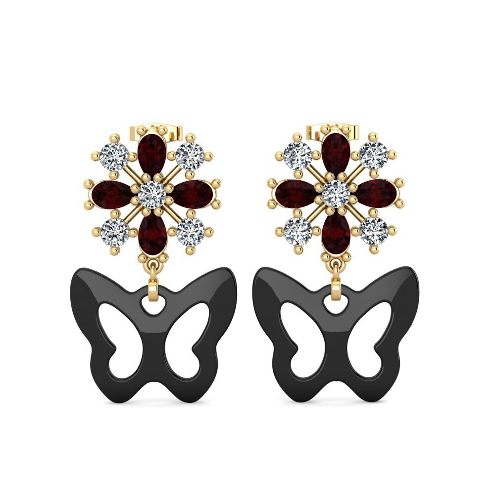 Pear Garnet Women's Earring Sheybe
