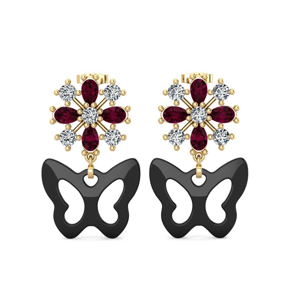 Pear Rhodolite Garnet Women's Earring Sheybe