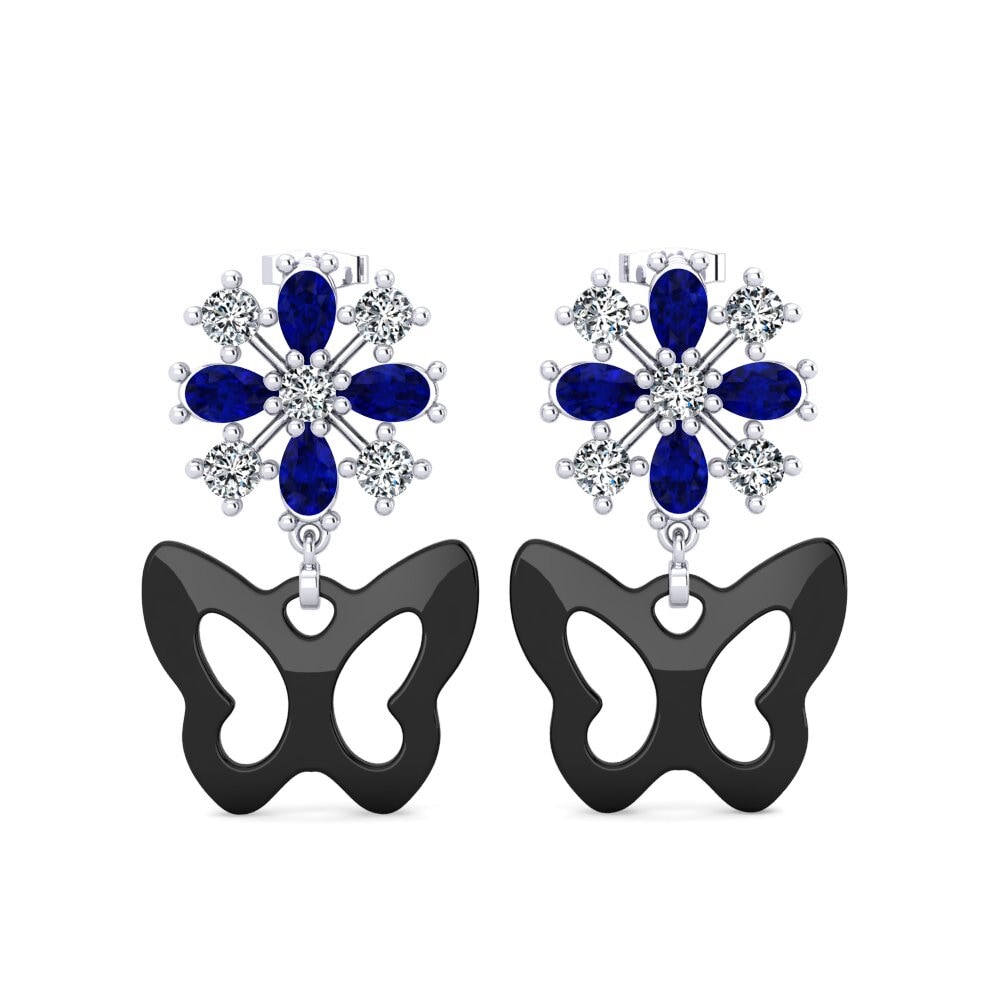 White Silver Sapphire Women's Earring Sheybe