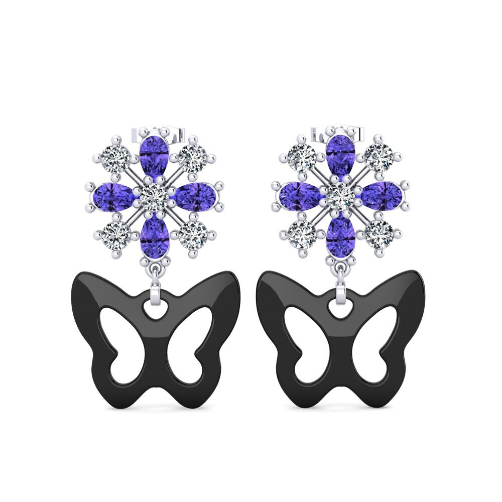 White Silver Tanzanite Women's Earring Sheybe
