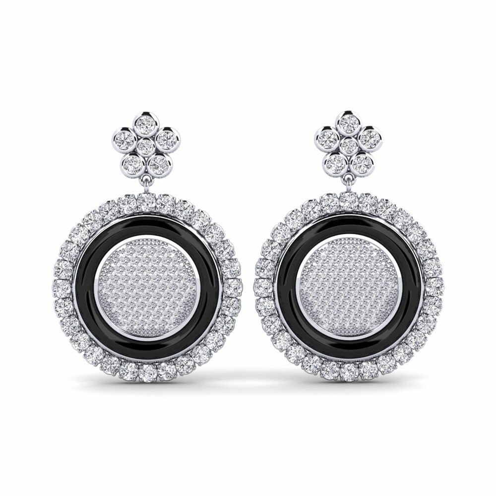 950 Palladium Diamond Women's Earring Shibata