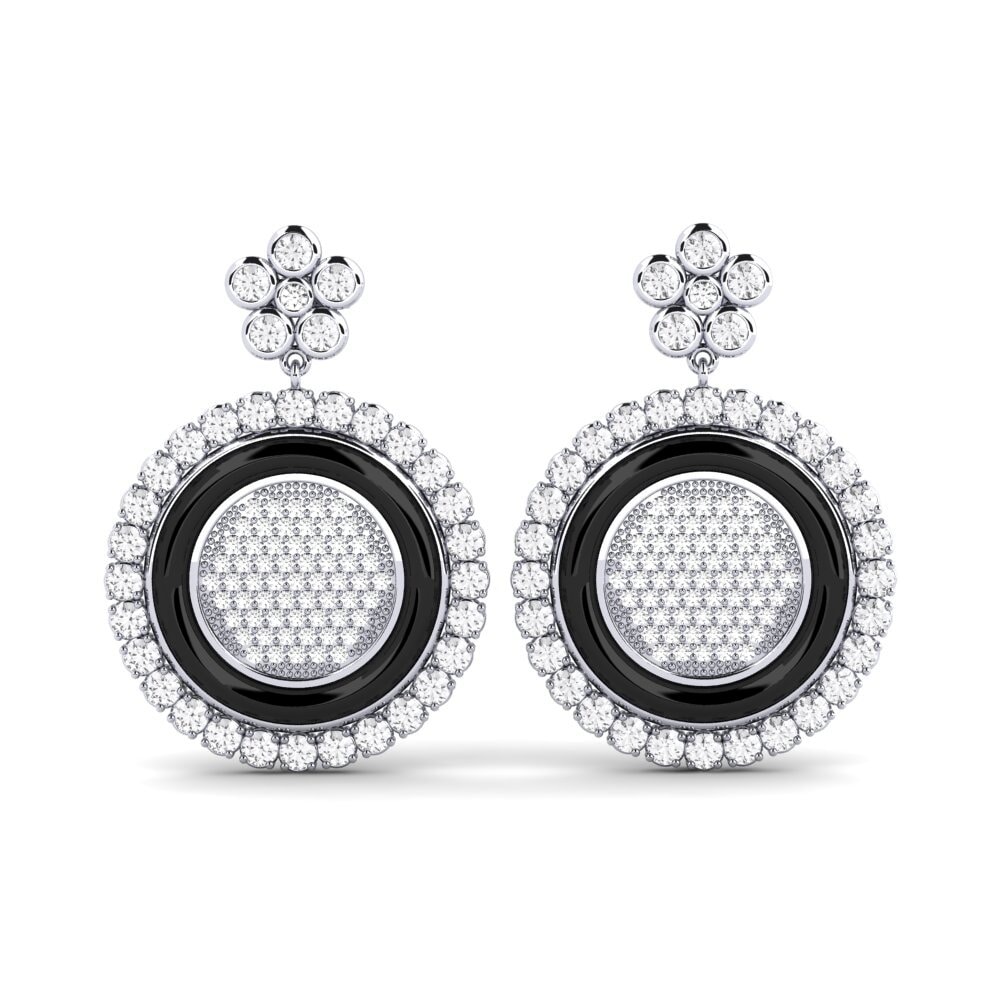 925 Prata de lei diamante-safira Brincos Feminino Shibata