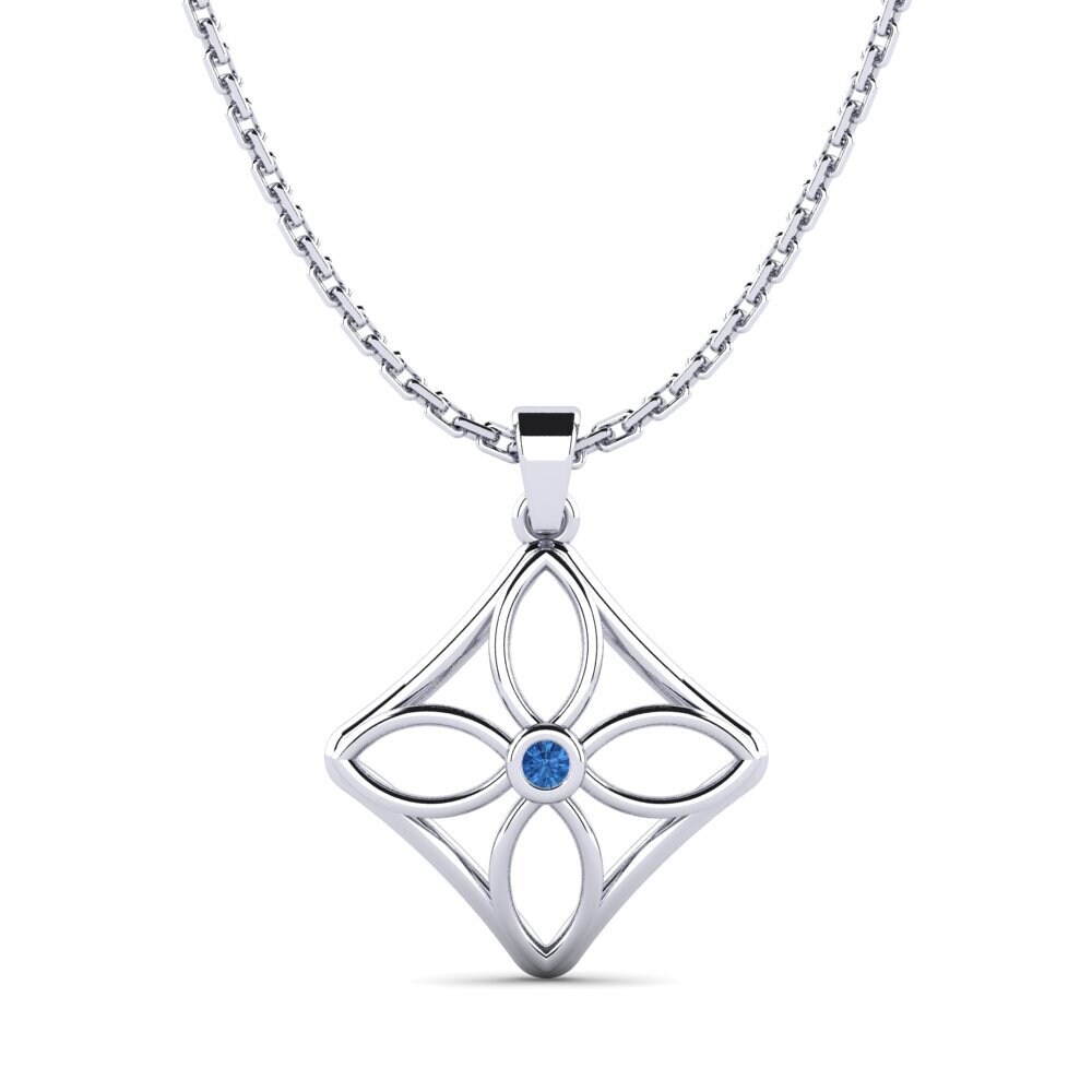 Circonita Azul Oscuro Colgante de Mujer Shifra