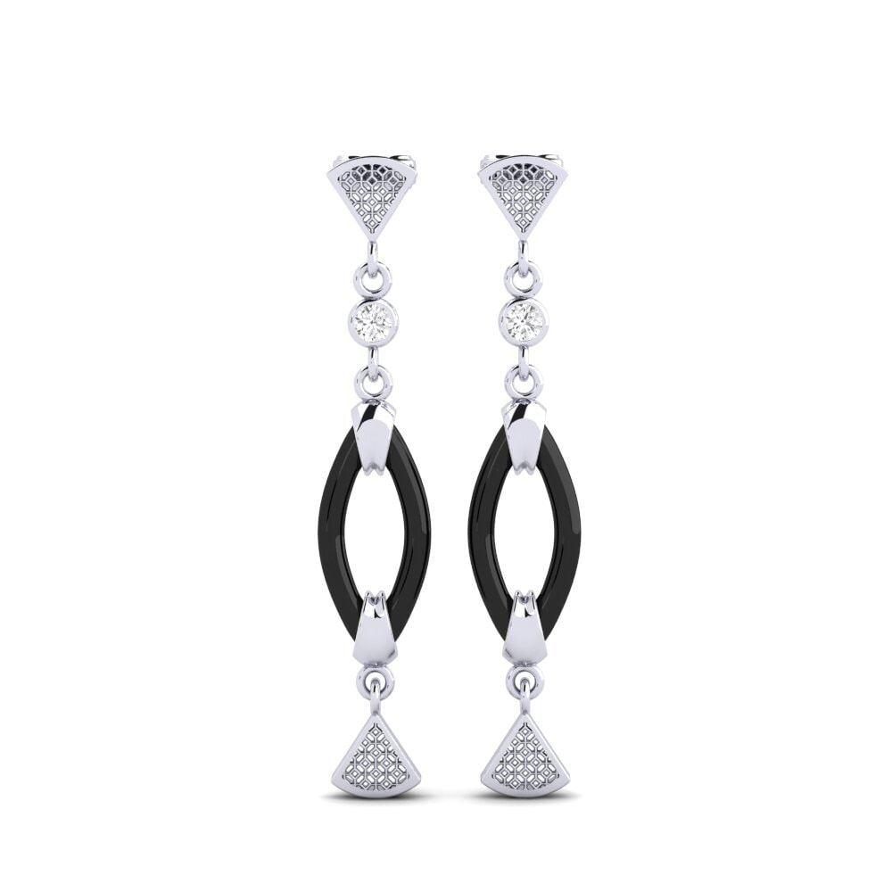 925 Prata de lei diamante-safira Brincos Feminino Shimek