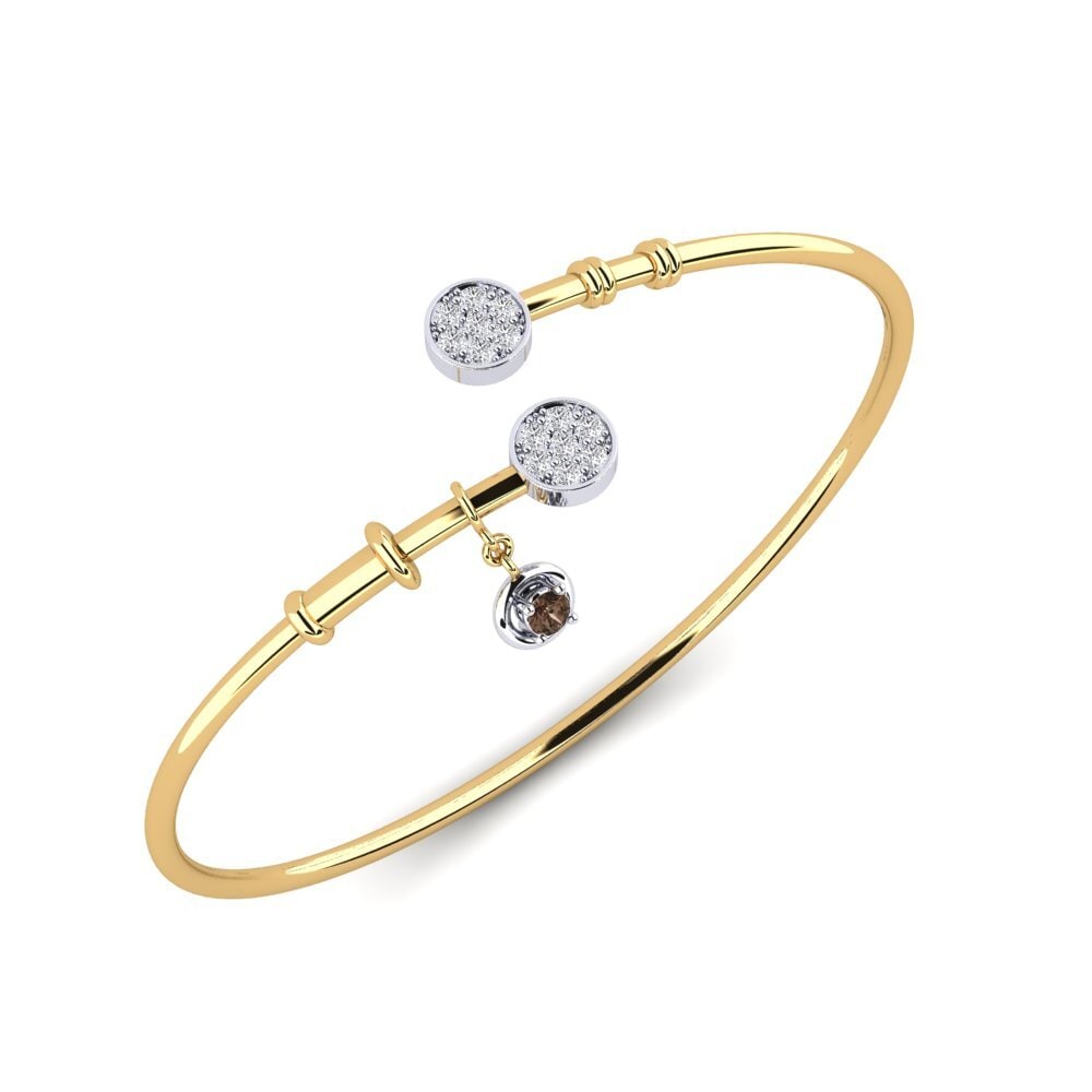 9ct Yellow & White Gold Smoky Quartz Women's Bracelet Shimla