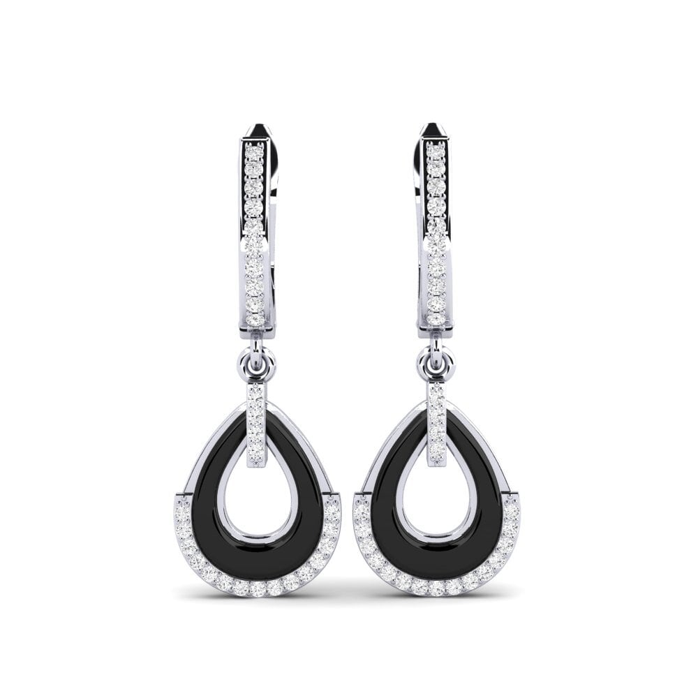 925 Prata de lei diamante-safira Brincos Feminino Shinxed