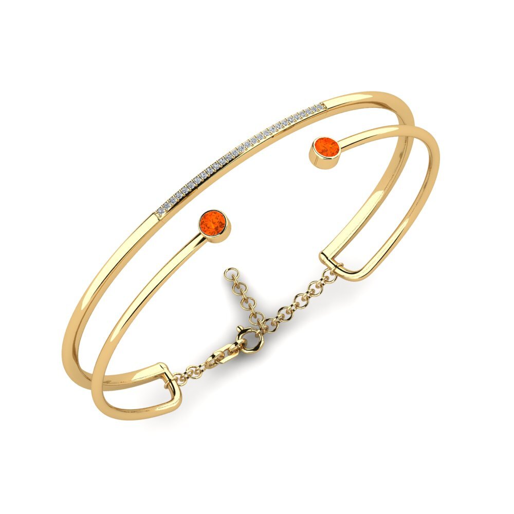 9ct Yellow Gold Fire Opal Women's Bangle Shirely