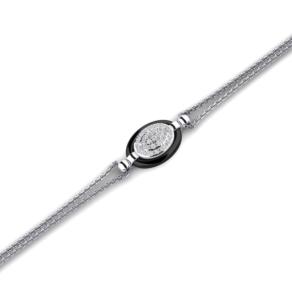 Paladio 950 Diamante Pulsera de Mujer Shomo