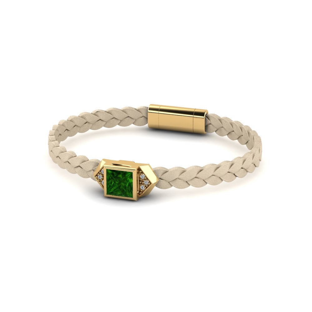 Green Tourmaline Men's Bracelet Shuckle