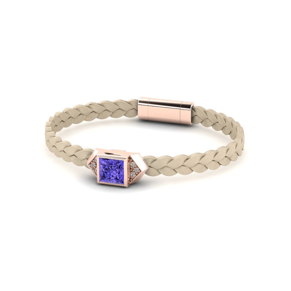 18ct Rose Gold Tanzanite Men's Bracelet Shuckle