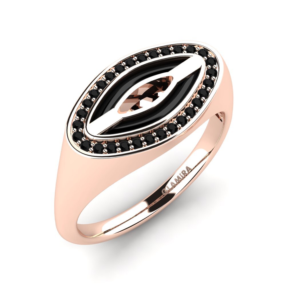 14ct Rose Gold Black Sapphire Men's Ring Shufelt