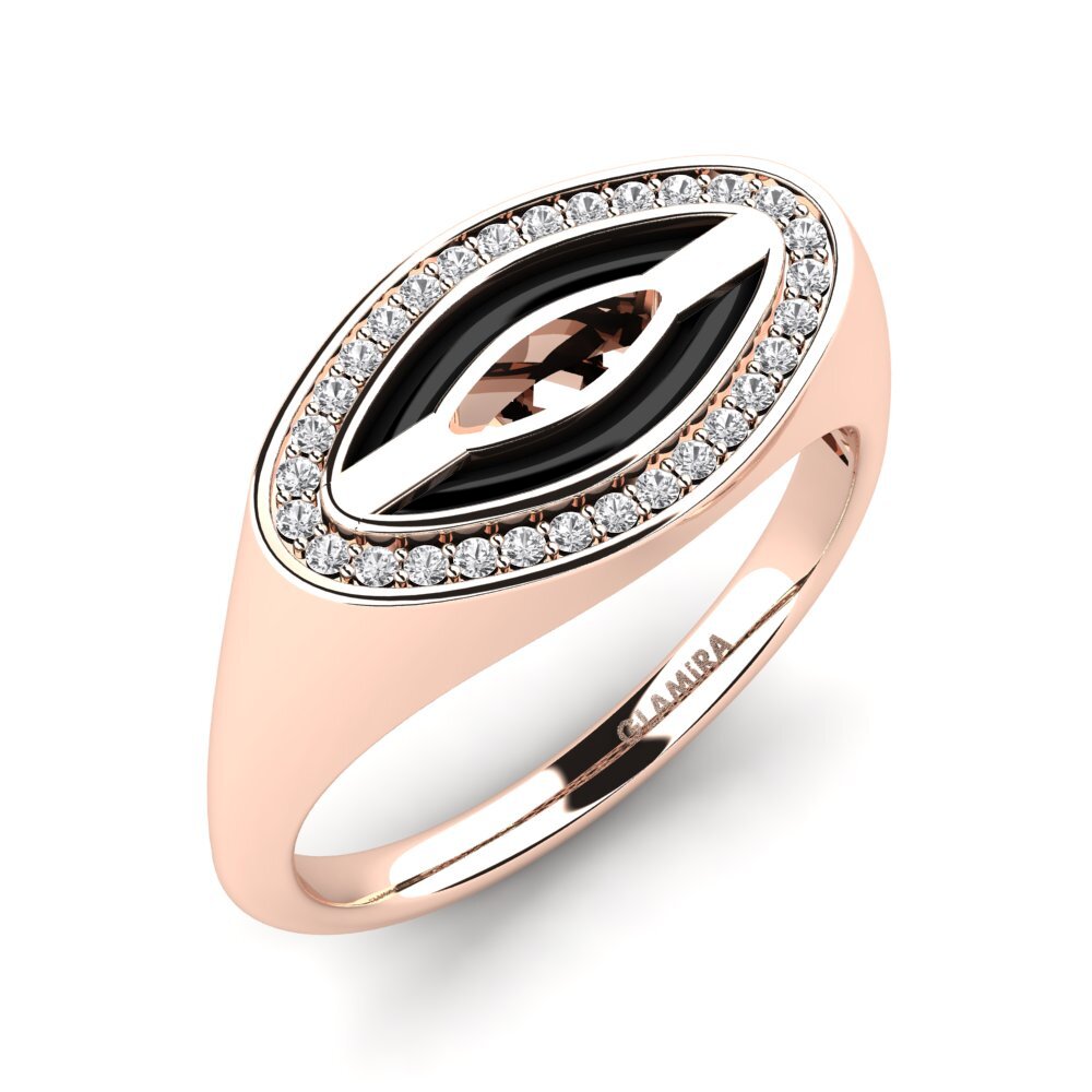 14ct Rose Gold White sapphire Men's Ring Shufelt
