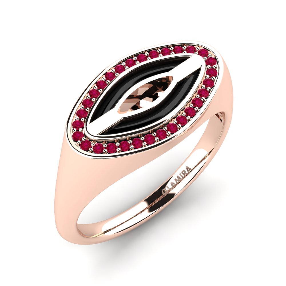 9k Oro Rosa Rubí Anillo de Hombre Shufelt