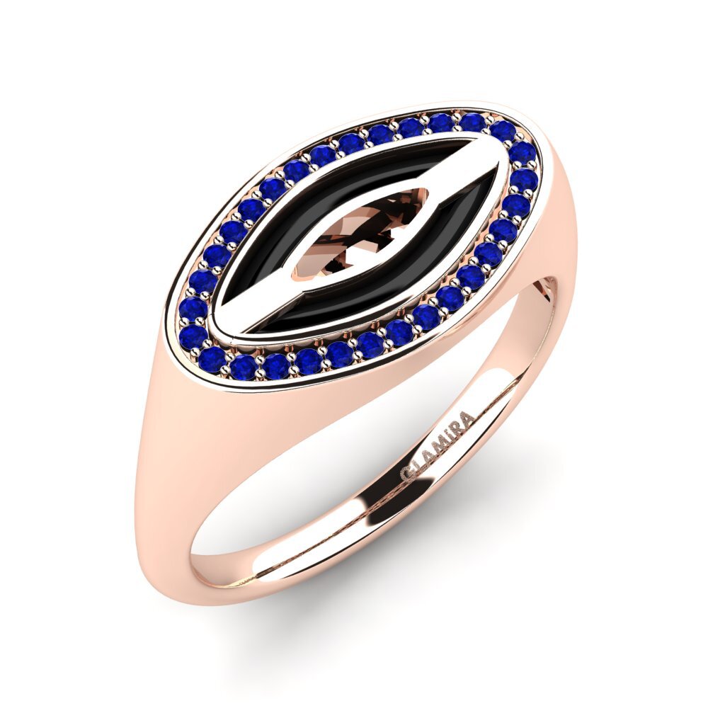 9k Oro Rosa Zafiro Anillo de Hombre Shufelt