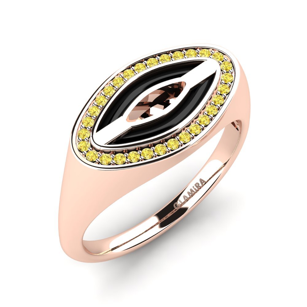 14ct Rose Gold Yellow Sapphire Men's Ring Shufelt