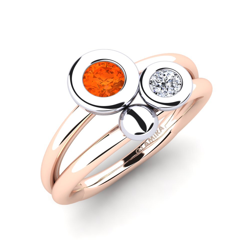 14ct Rose & White Gold Fire Opal Ring Shulamis