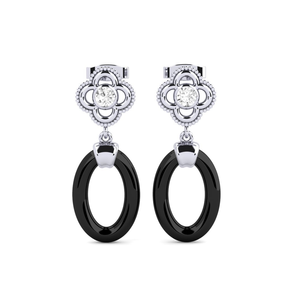 925 Prata de lei diamante-safira Brincos Feminino Shumake