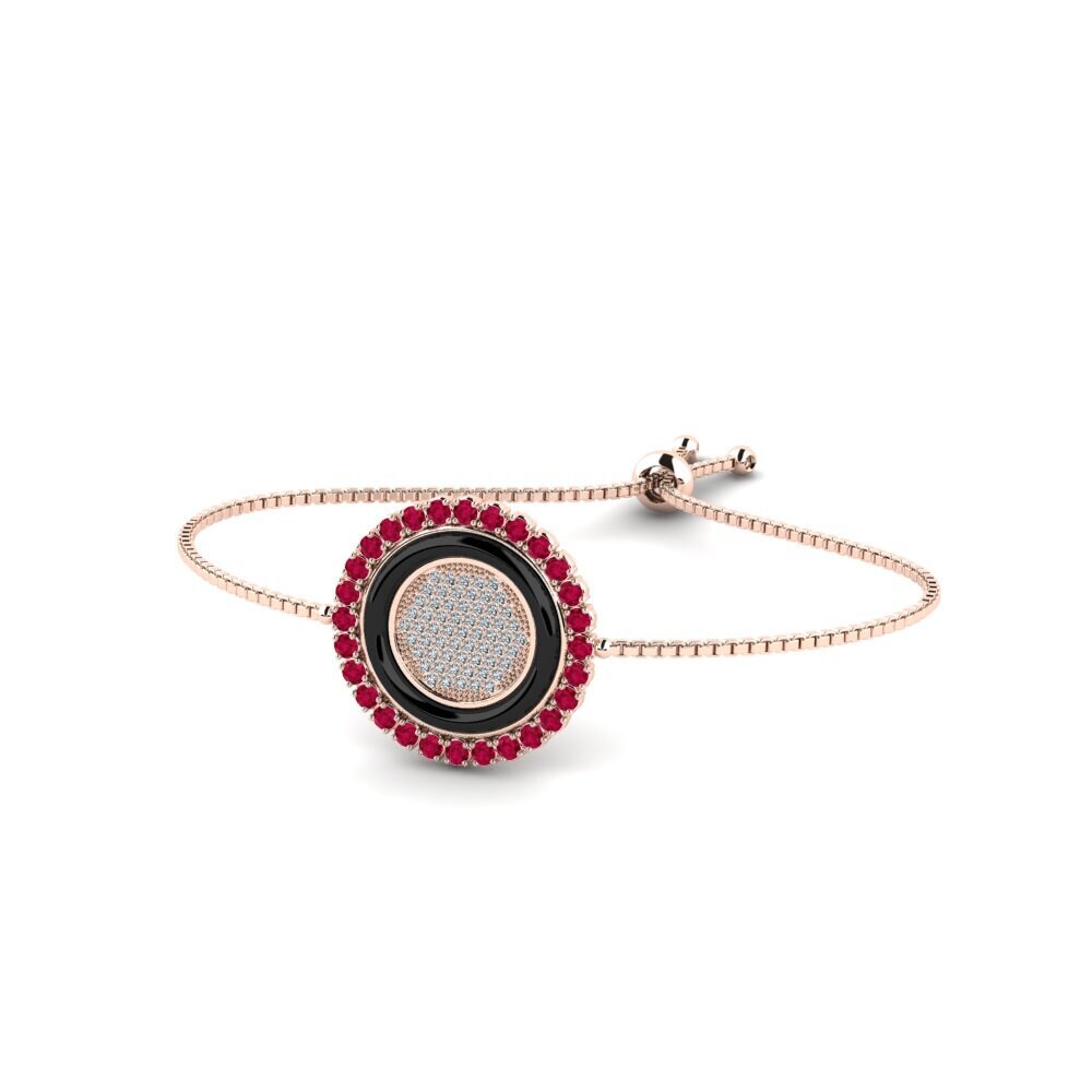 18k Oro Rosa Rubí Pulsera de Mujer Shumate