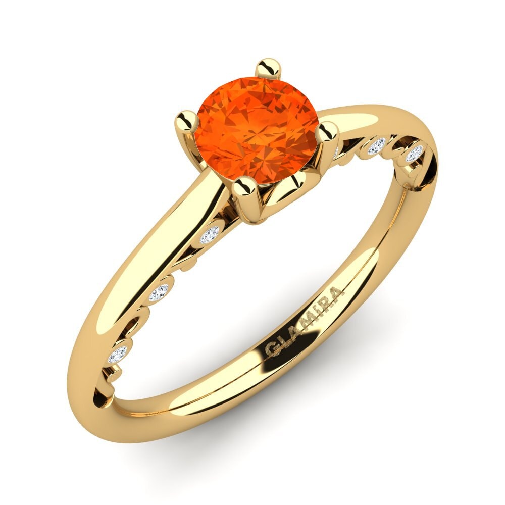 Fire Opal Engagement Ring Siargaole 0.5 crt