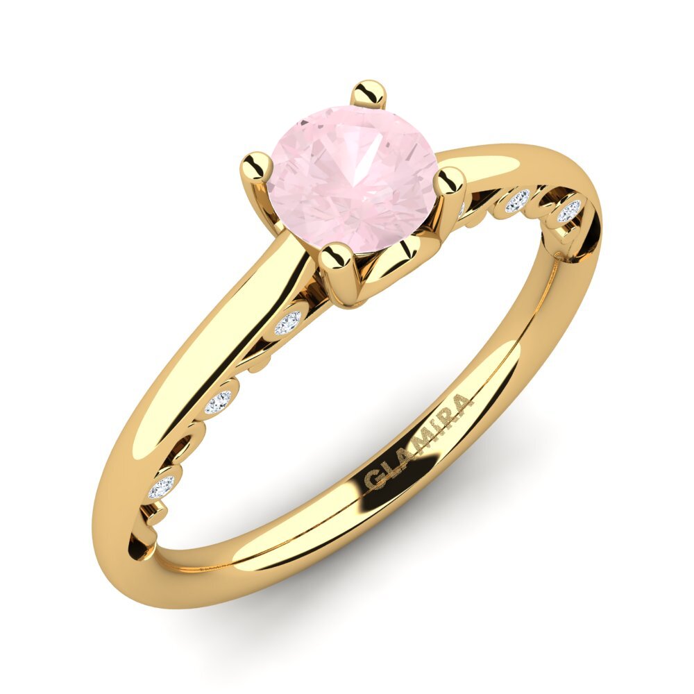 Rose Quartz Engagement Ring Siargaole 0.5 crt