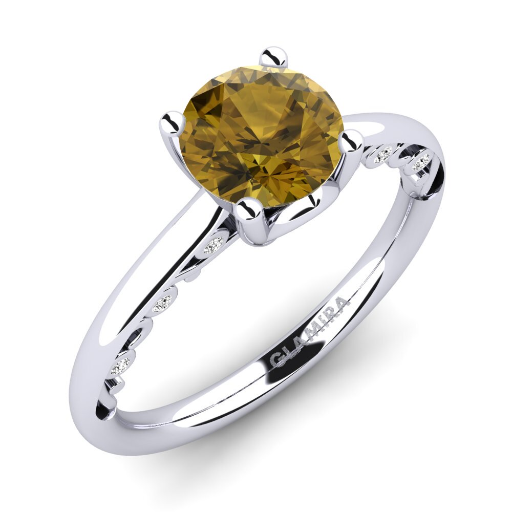 Zircon Brun Bague de fiançailles Siargaole 1.0 crt